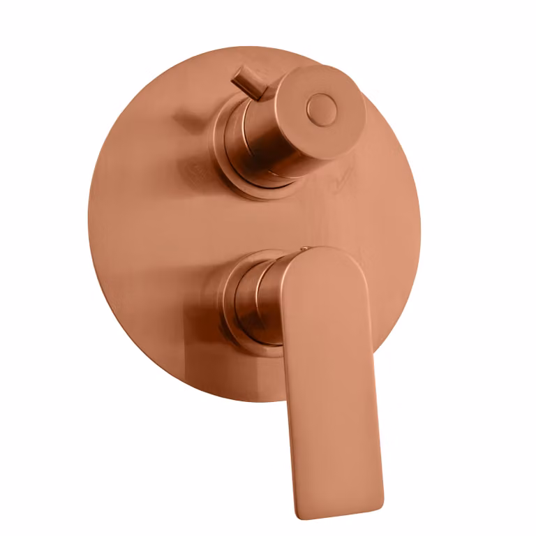 Slezák-RAV Miscelatore 3 vie da incasso per vasca/doccia con interruttore NIL - rosa dorato - spazzolato, Colore: ROSA ORO - spazzolato , Finitura superficiale: PVD