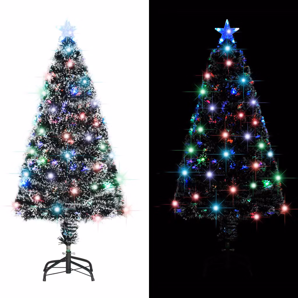 The Living Store Albero di Natale artificiale con supporto/LED 120 cm in fibra ottica