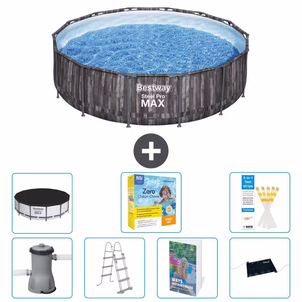 Piscina gonfiabile Bestway Steel Pro MAX, rotonda, 427x107 cm, composta da 6 parti, modello S582