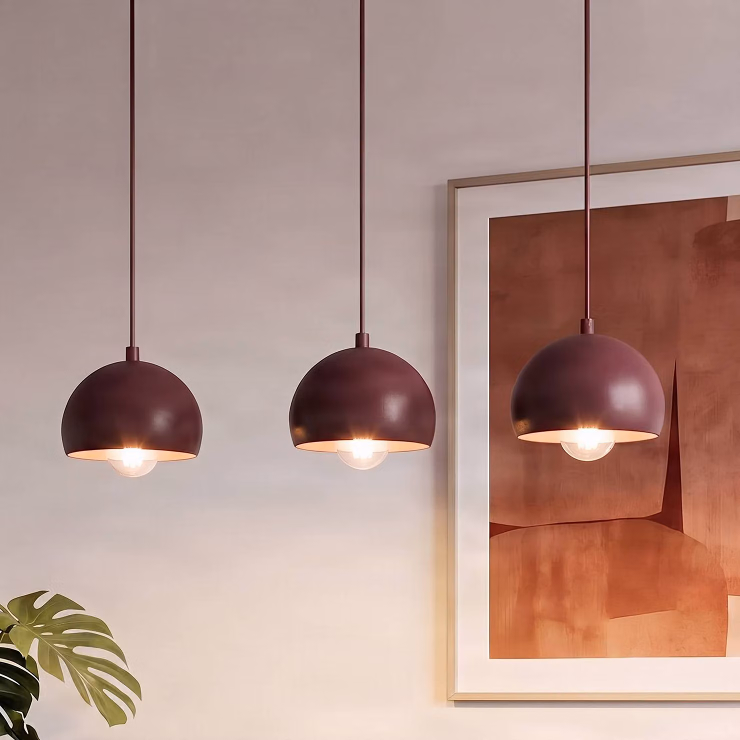 Lampada a sospensione Sool Luminex, dimmerabile, Rosso, Soggiorno / Sala da pranzo, Metallo, Lampada a sospensione