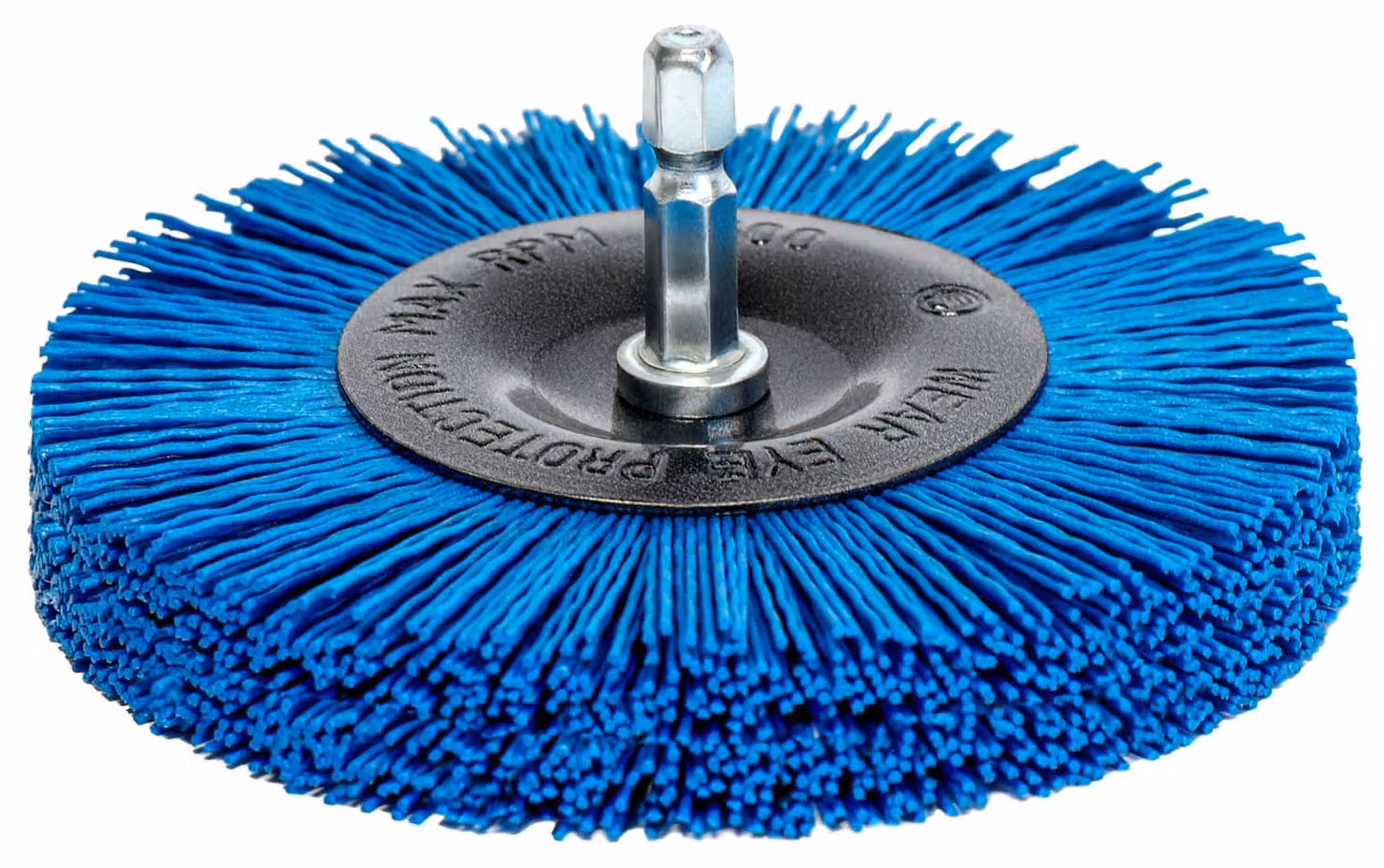 Spazzola a dischi in nylon S&R, grana fine, diametro 100 mm, attacco esagonale 1/4" (6,35 mm), con fili in nylon a grana fine. Spazzola in nylon, spazzola metallica, accessorio abrasivo