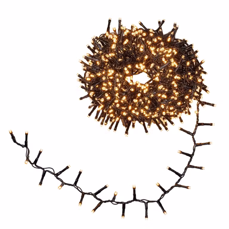 Ghirlanda luminosa Hellum per esterni, 1200 LED bianco caldo, 23,98 m – Ghirlanda luminosa a serpentina per interni ed esterni – Illuminazione per albero di Natale 151978