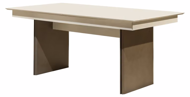 Tavolo da pranzo bianco-marrone Mobili da sala da pranzo Tavolo in legno allungabile