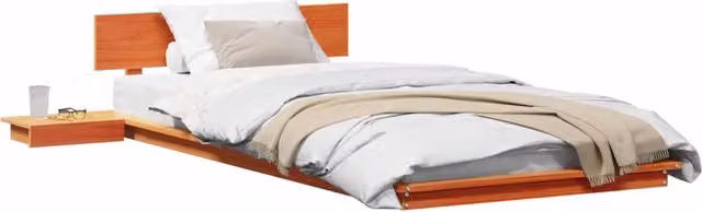 Letto singolo moderno in legno massiccio marrone L/P/H: 90 x 200 cm