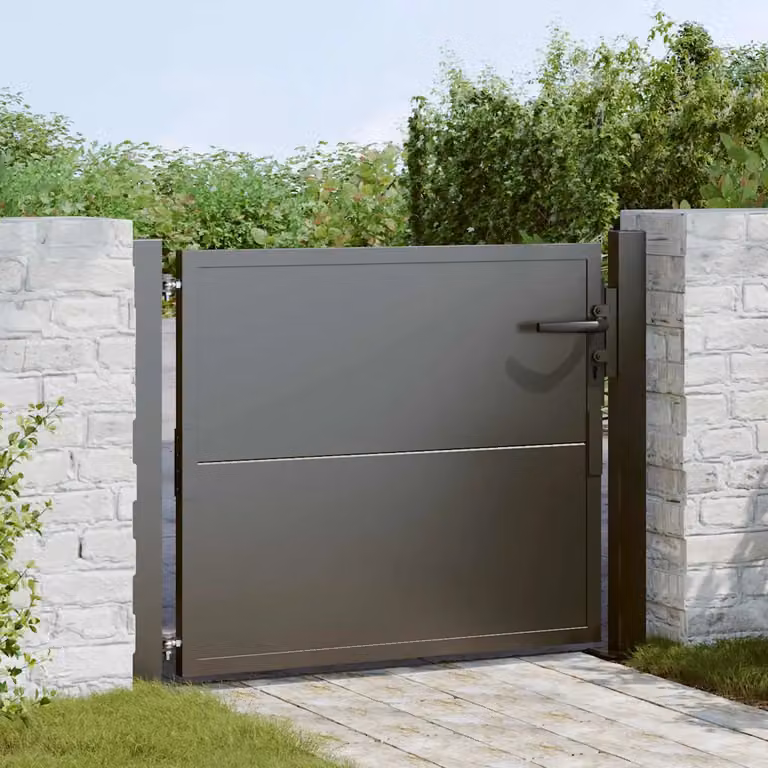 Cancello da giardino singolo vidaXL in acciaio nero L: 110 cm, H: 105 cm