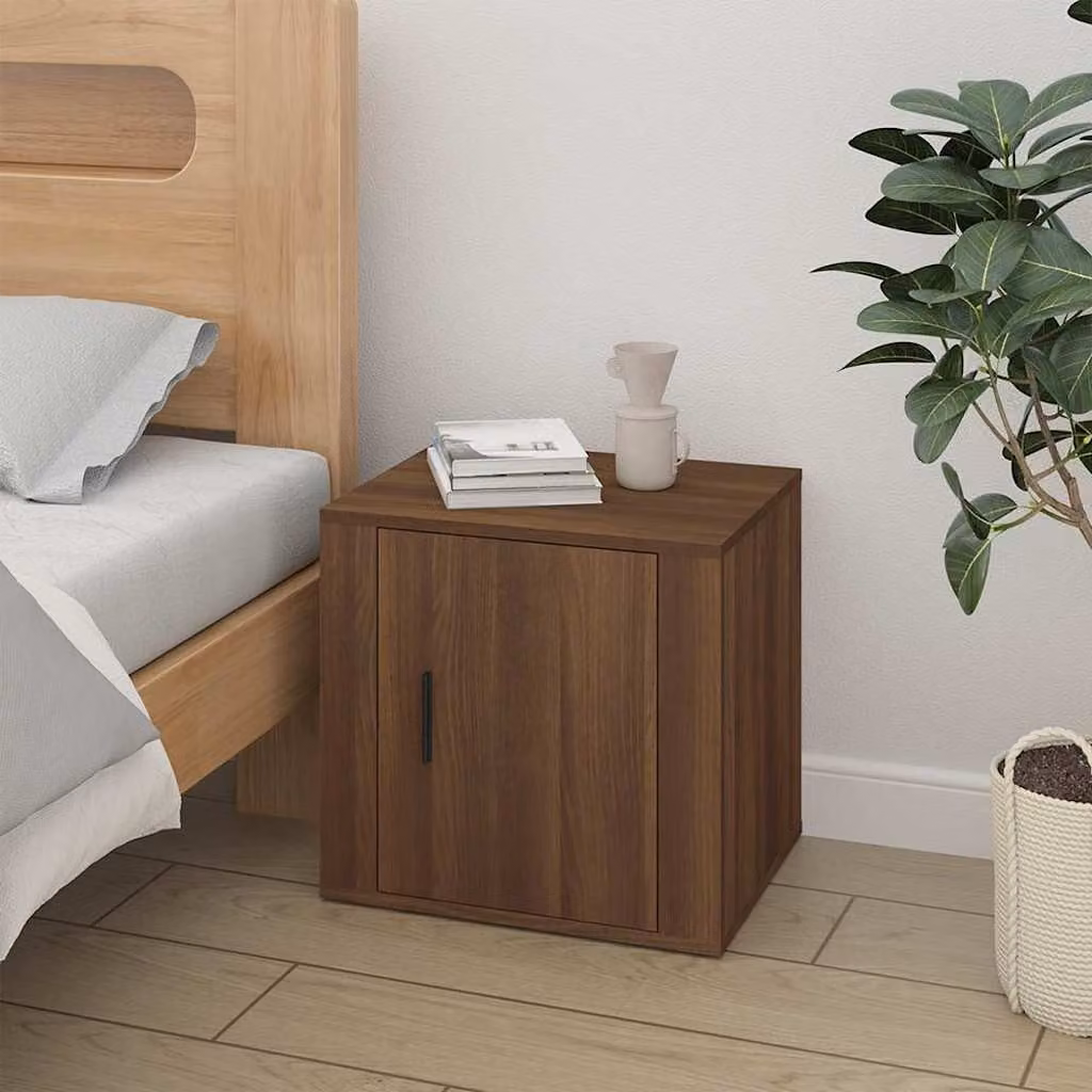 Comodino moderno vidaXL in legno rovere marrone L: 50 cm, P: 39 cm, H: 47 cm