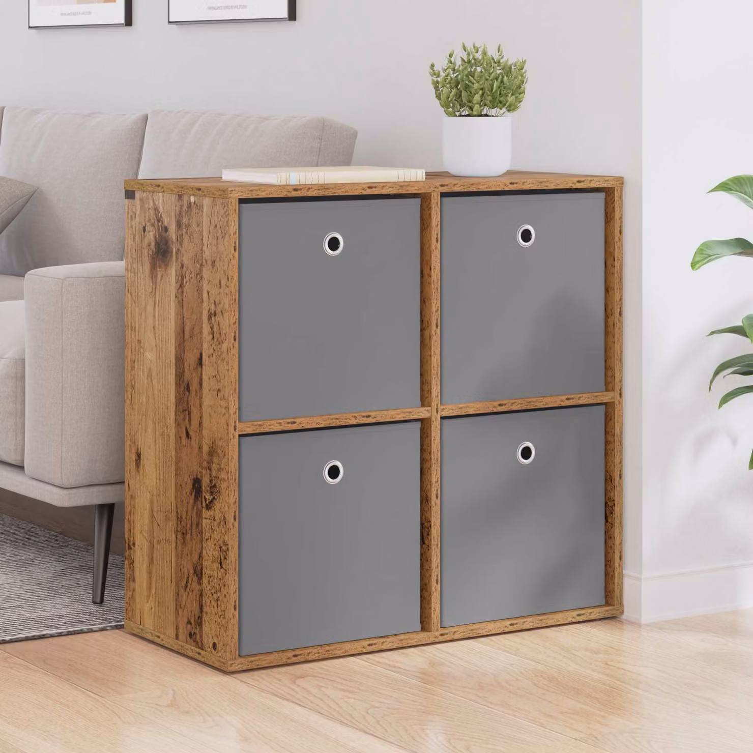 Credenza moderna vidaXL in legno color marrone L: 68,5 cm, P: 32 cm, H: 67 cm
