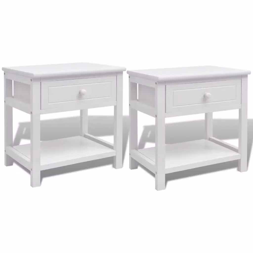 Set di 2 comodini moderni vidaXL in legno bianco con cassetti soft close – 2
