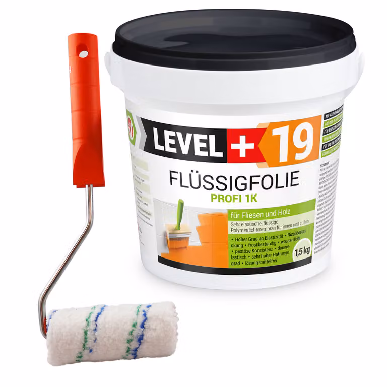 Lamina liquida 1,5kg impermeabilizzante professionale piastrelle interne esterne legno+colore rullo 10cm L+19