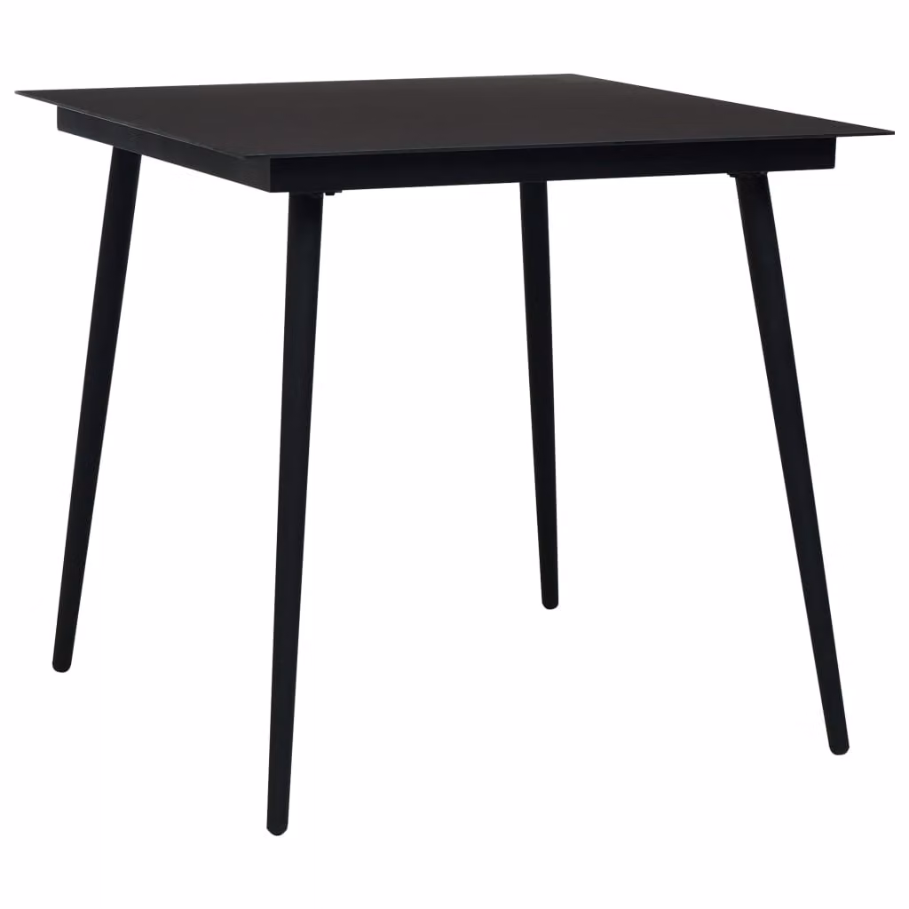 vidaXL Set da pranzo da giardino 5 pezzi in corda di cotone e acciaio, nero
