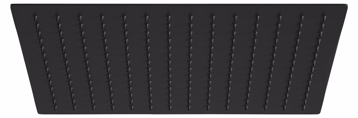 Doccia a soffione, 30,5 cm, quadrata, in acciaio inossidabile, con ugelli anticalcare, colore nero