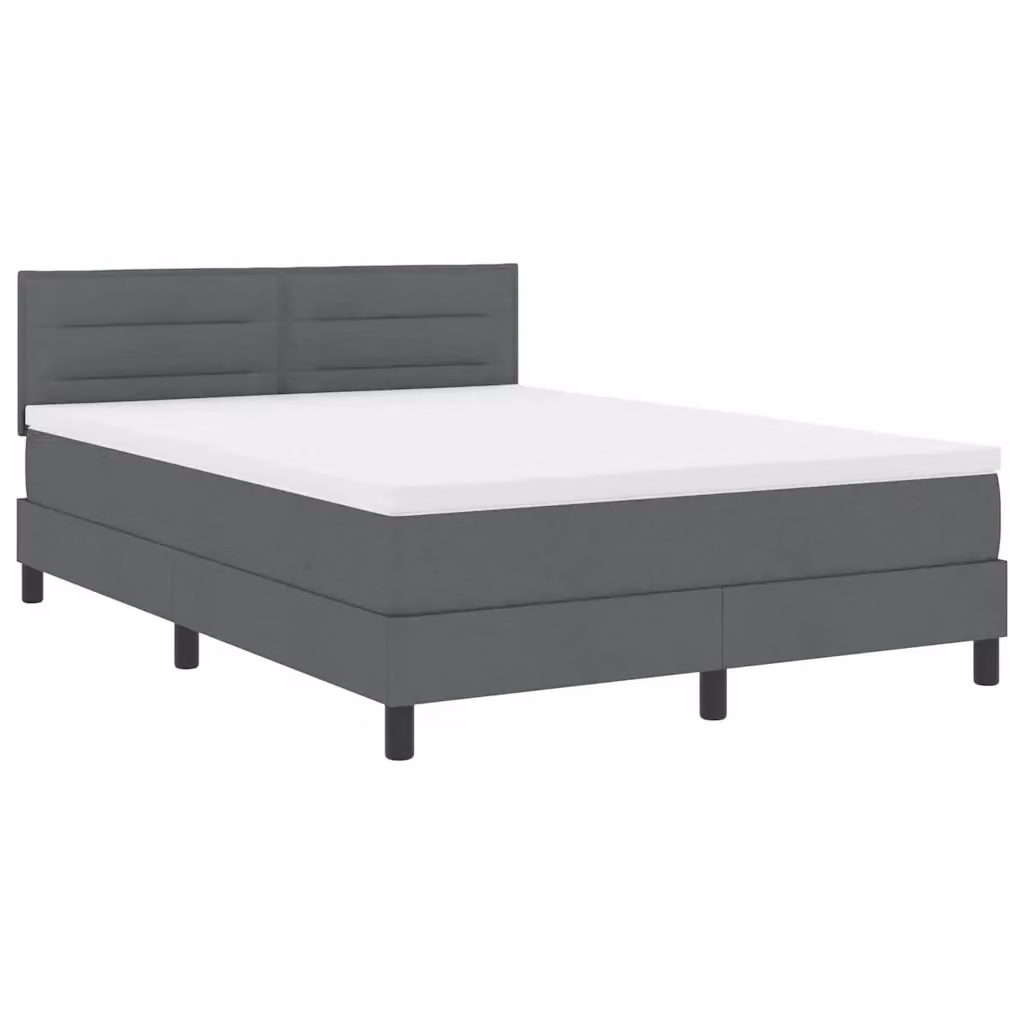 Letto a molle con strisce LED vidaXL in tessuto grigio, L/P/H: 160 x 200 x 163 cm – 2