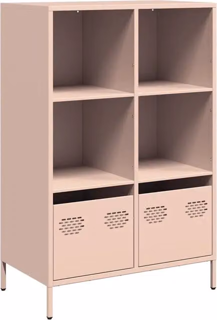 Credenza Buffet Rosa in Acciaio con Finitura Opaca L: 68 cm, P: 39 cm, H: 103,5 cm