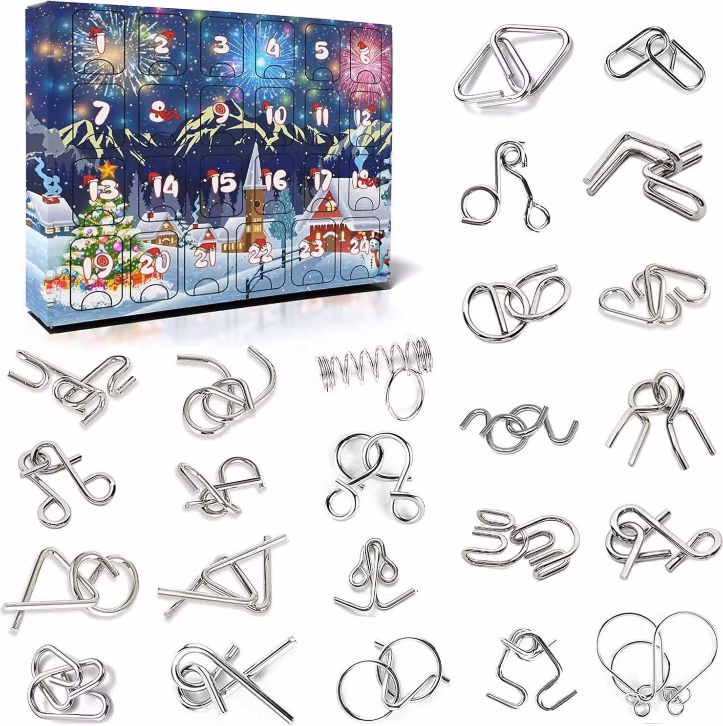 Calendario dell'Avvento 2024 Giochi di puzzle per bambini Calendario di Natale
