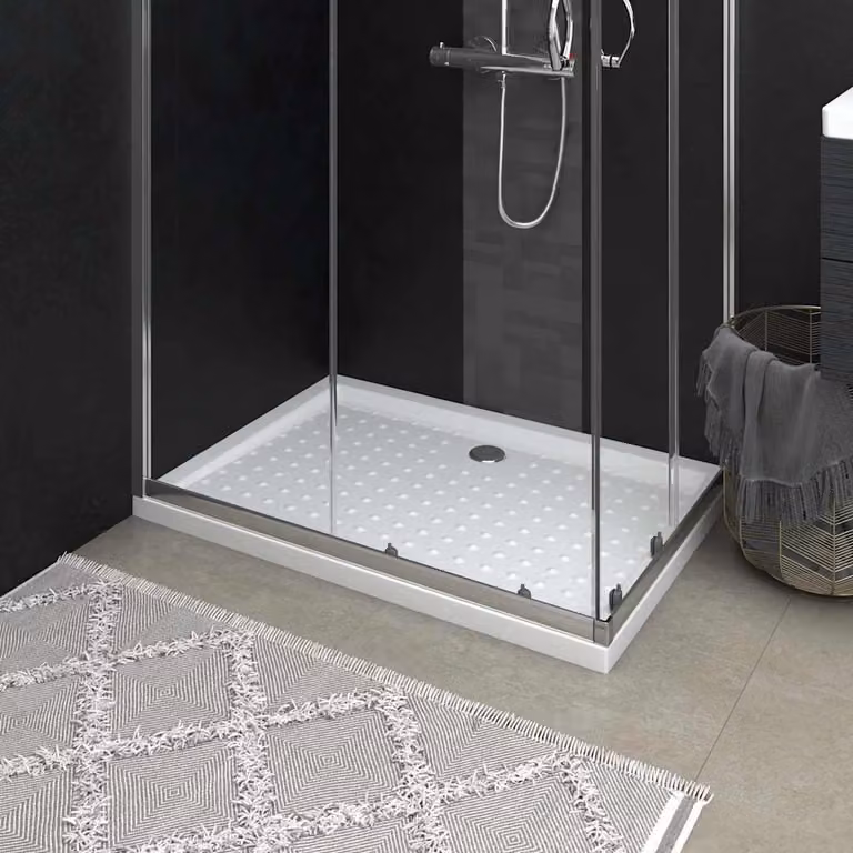 Piatto doccia rettangolare vidaXL bianco con superficie antiscivolo in plastica L: 70 cm, P: 100 cm, H: 4 cm
