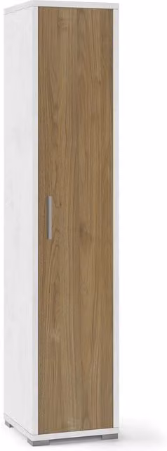 Armadio 1 Anta 39x182x41 cm Ossido Bianco/Noce Stelvio