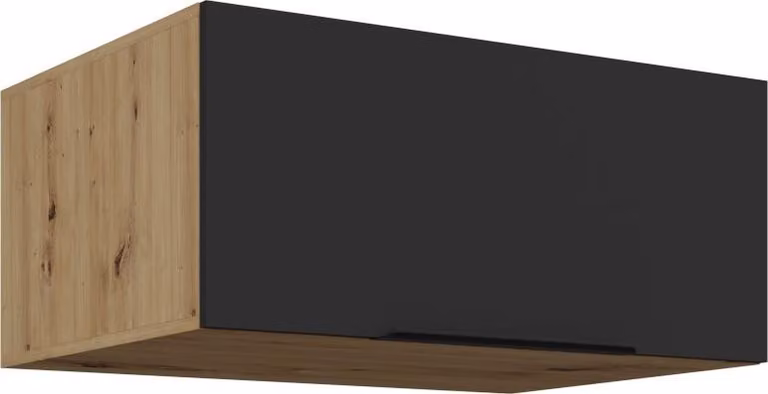 Cappa aspirante profonda LUNARA - larghezza 80 cm, nero / rovere artigianale