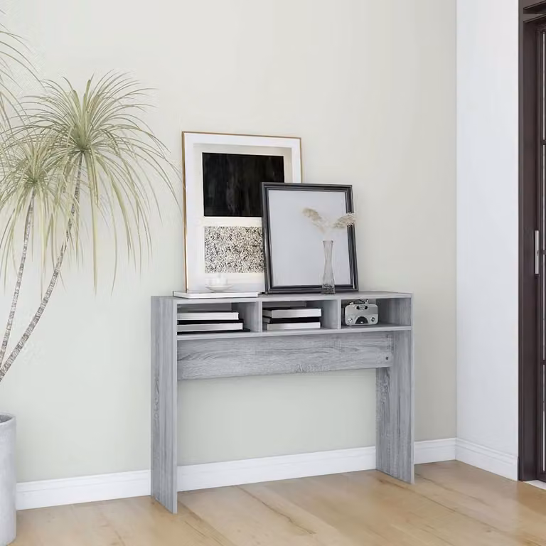 vidaXL Tavolino Consolle in Legno Multistrato Grigio Sonoma L 105 x P 30 x H 80 cm