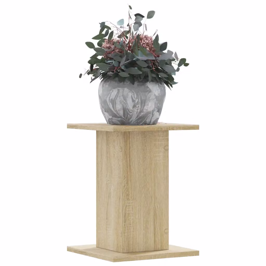 Set di 2 supporti per piante vidaXL in legno color rovere sonoma, H 60 x L 40 x P 30 cm