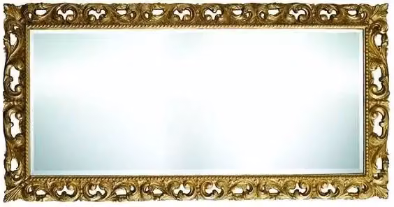 Specchiera rettangolare in foglia oro Mobili 2G L: 74 cm, H: 94 cm, P: 5 cm