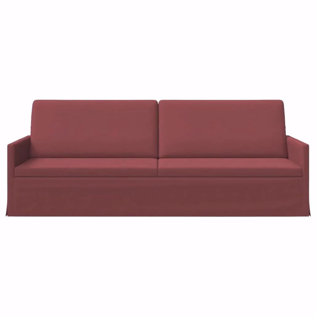 Divano a 3 posti moderno vidaXL in tessuto rosso con struttura in metallo L: 220 cm, P: 81 cm, H: 82 cm – 2