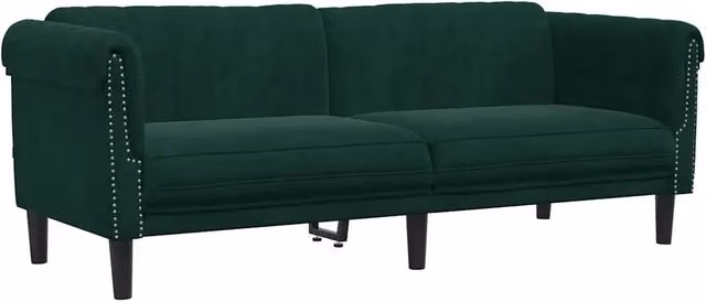 Divano | Divano da soggiorno | Sofa a 3 Posti Verde Scuro in Velluto