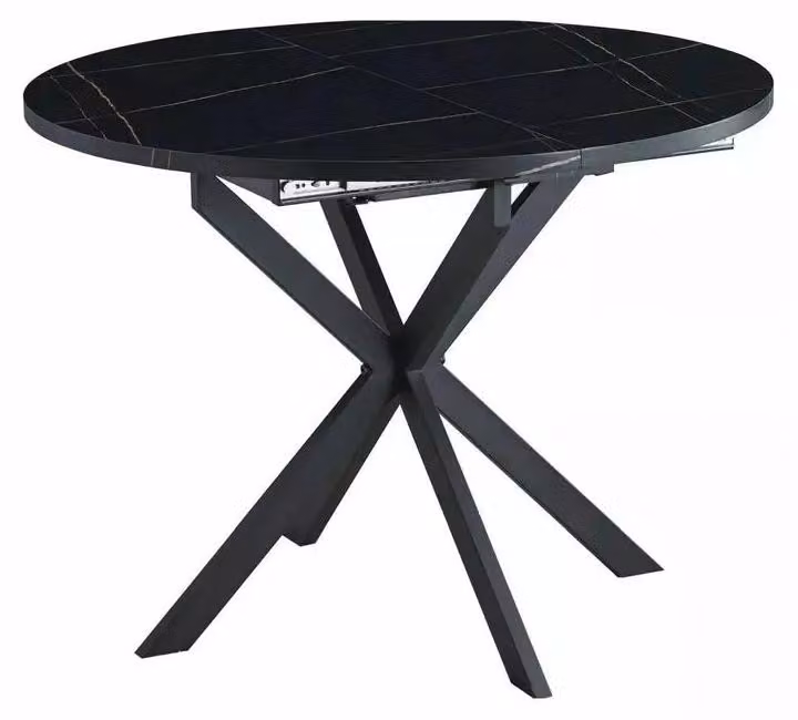 FURNLUX, tavolo da pranzo Gaston, nero, 100 cm / Colore principale: nero / Dimensioni: