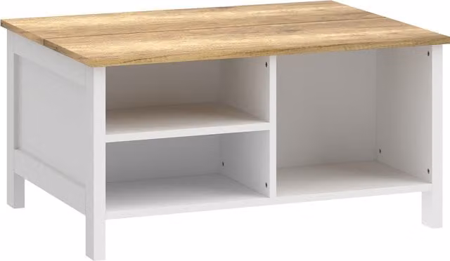 Cassapanca Contenitore HOMCOM con Coperchio Sollevabile in Effetto Legno Naturale L: 80 cm, P: 60 cm, H: 40 cm