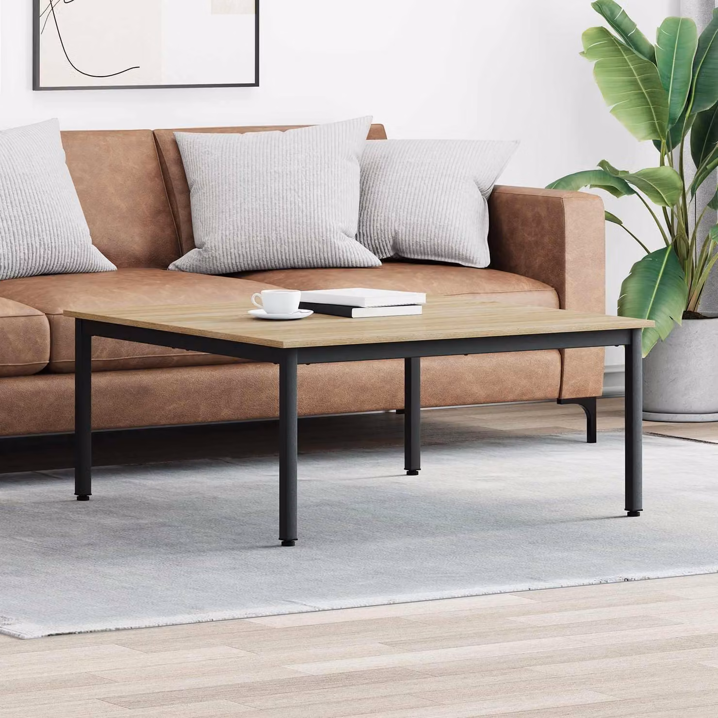 Maison Exclusive - Tavolino Sonoma in legno impiallacciato, 100 x 100 x 45 cm