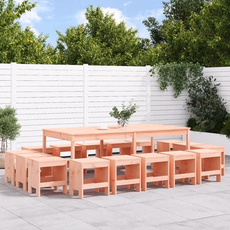 Maison Exclusive - Set da pranzo da giardino in 17 pezzi in legno massello di douglasia