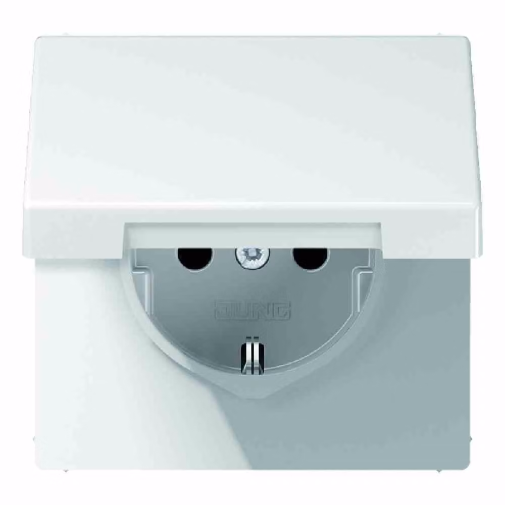 Jung LS 1520 KL WW Presa di corrente con coperchio incernierato bianco alpino LS990/LS-design