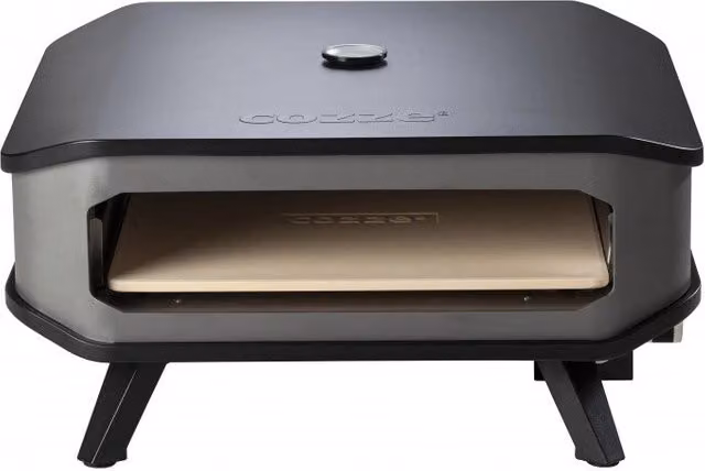 COZZE Forno per pizza a gas 17" con term. fino a 400° 42.5 x 42.5 cm facilmente trasportabile con pietra refrattaria