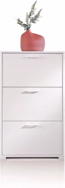 Scarpiera A Doppia Profondità Con Tre Ante Fino A 18 Paia Di Scarpe bianco/bianco