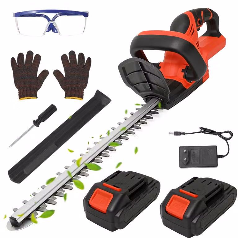 Tagliasiepi a batteria - Tagliasiepi elettrico - 21 V - Batteria inclusa - 20.000 giri/min - Lame da 55,9 cm - Kit completo