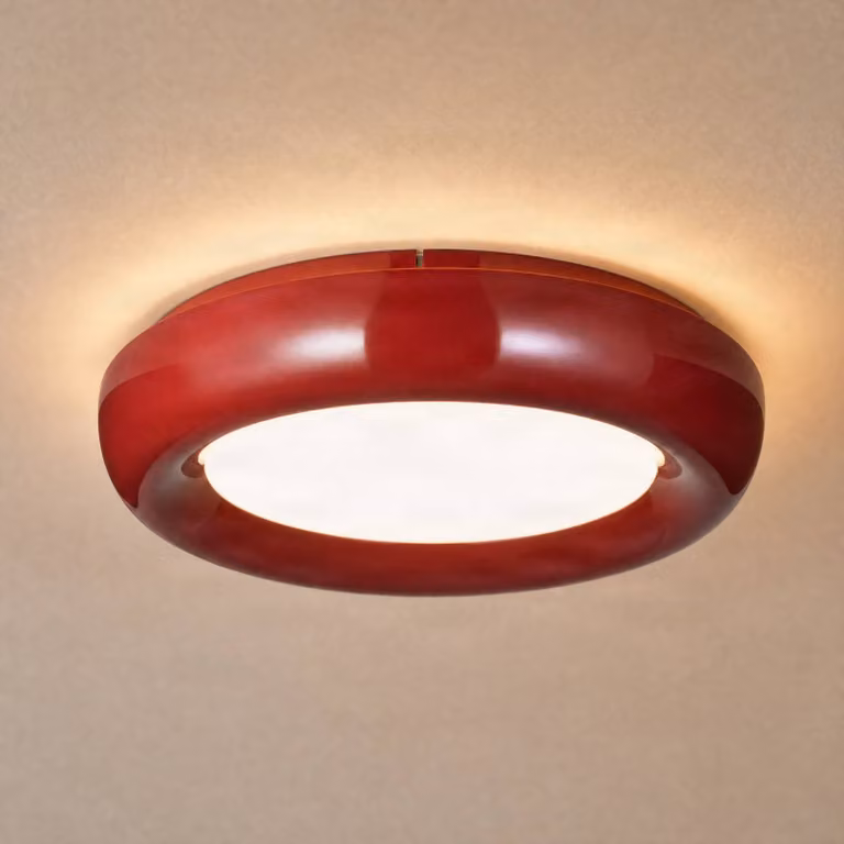 Plafoniera soffitto Lennox Lindby, dimmerabile, Rosso, Soggiorno / Sala da pranzo, Metallo, Moderno, Plafoniera