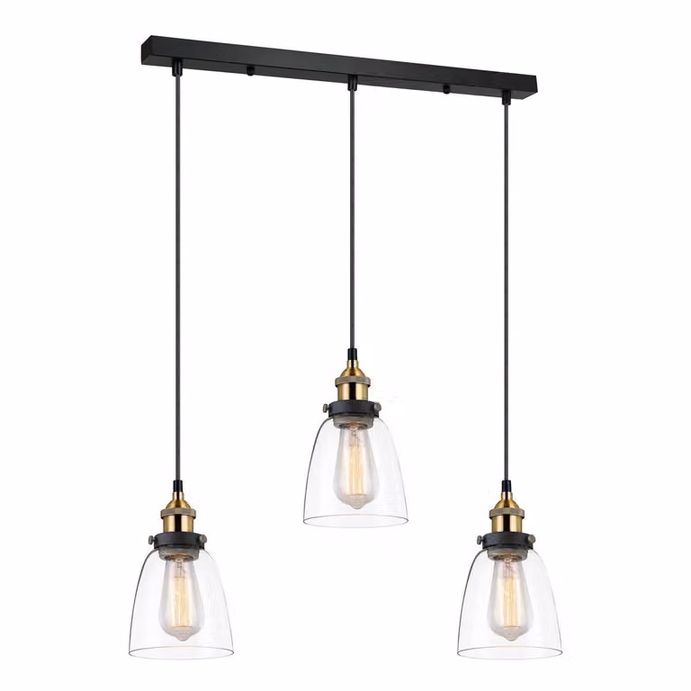 Italux Francis lampadario industriale nero MDM-2563/3 GD+CL