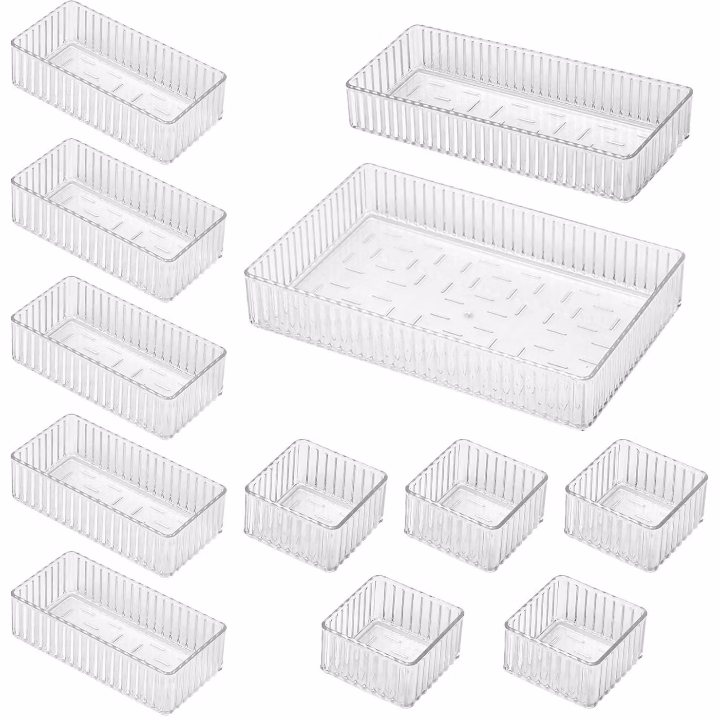Omgoods - Organizer per cassettiere da trucco - 12 pezzi - Trasparente