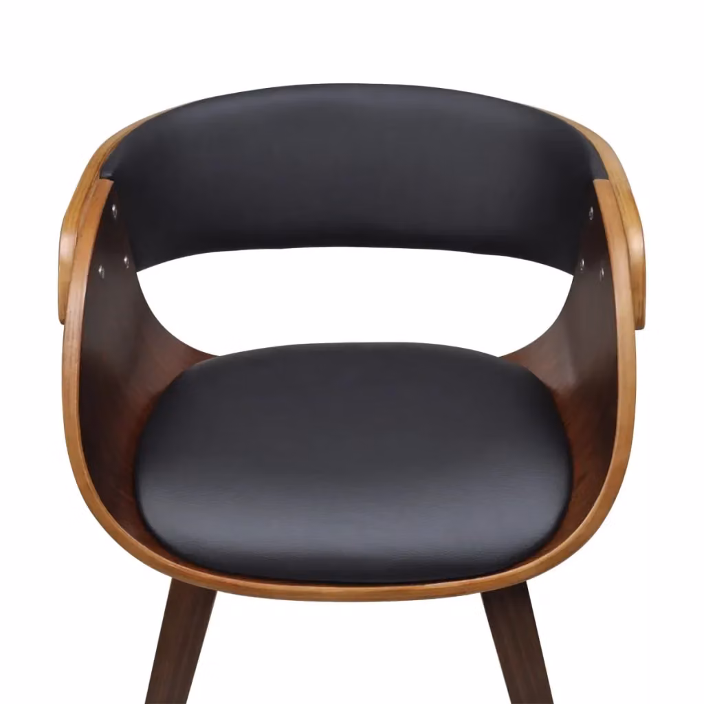 Sedia da Pranzo Moderna vidaXL in Legno e Similpelle Nera L/P/H: 52 x 49 x 70 cm, Altezza Seduta: 53 cm, Altezza Totale: 110 cm – 2
