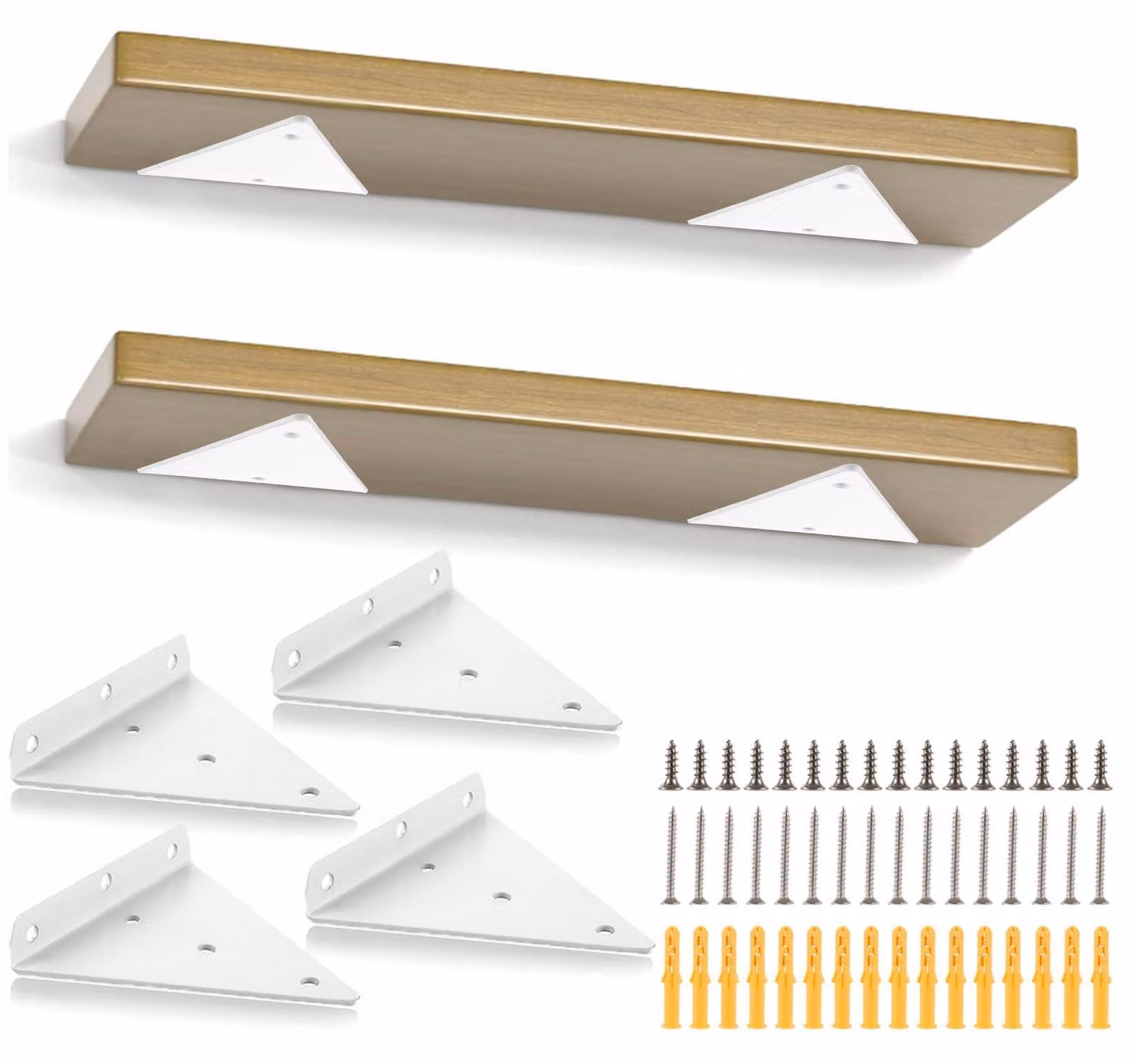 4 supporti triangolari per mensole, colore bianco, dimensioni 170x130 mm