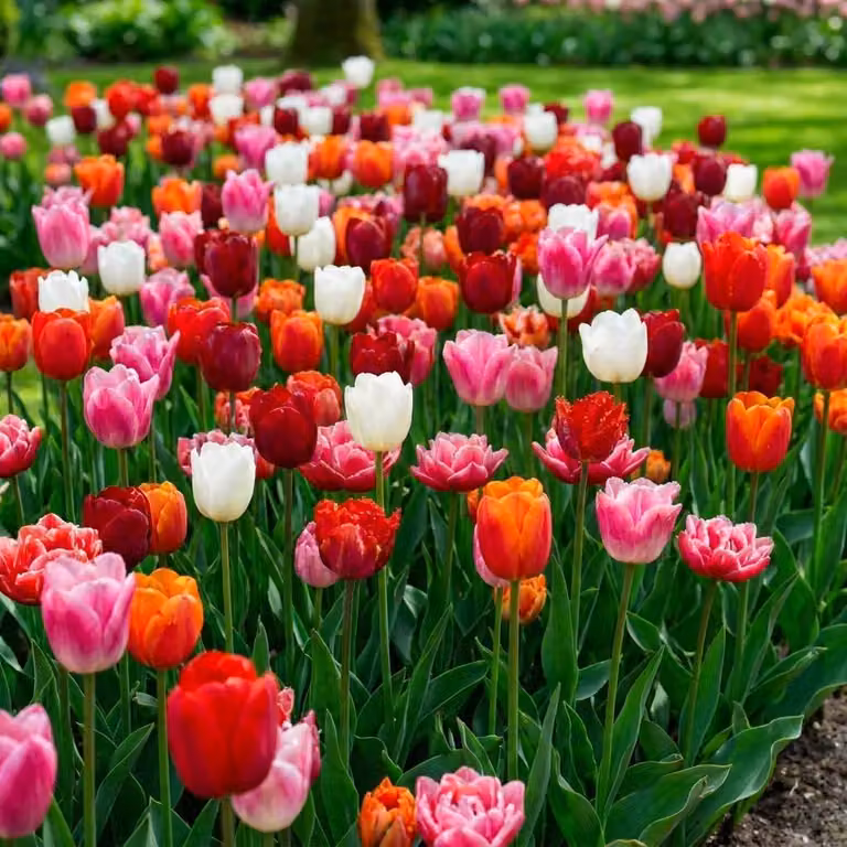 Bulbi di tulipano resistenti al freddo, perenni, collezione eccezionale: 50 bulbi di fiori. Piante vere provenienti dall'Olanda. Bulbi di tulipano per giardino, vasi e balcone (bulbi grandi, non semi, non artificiali)