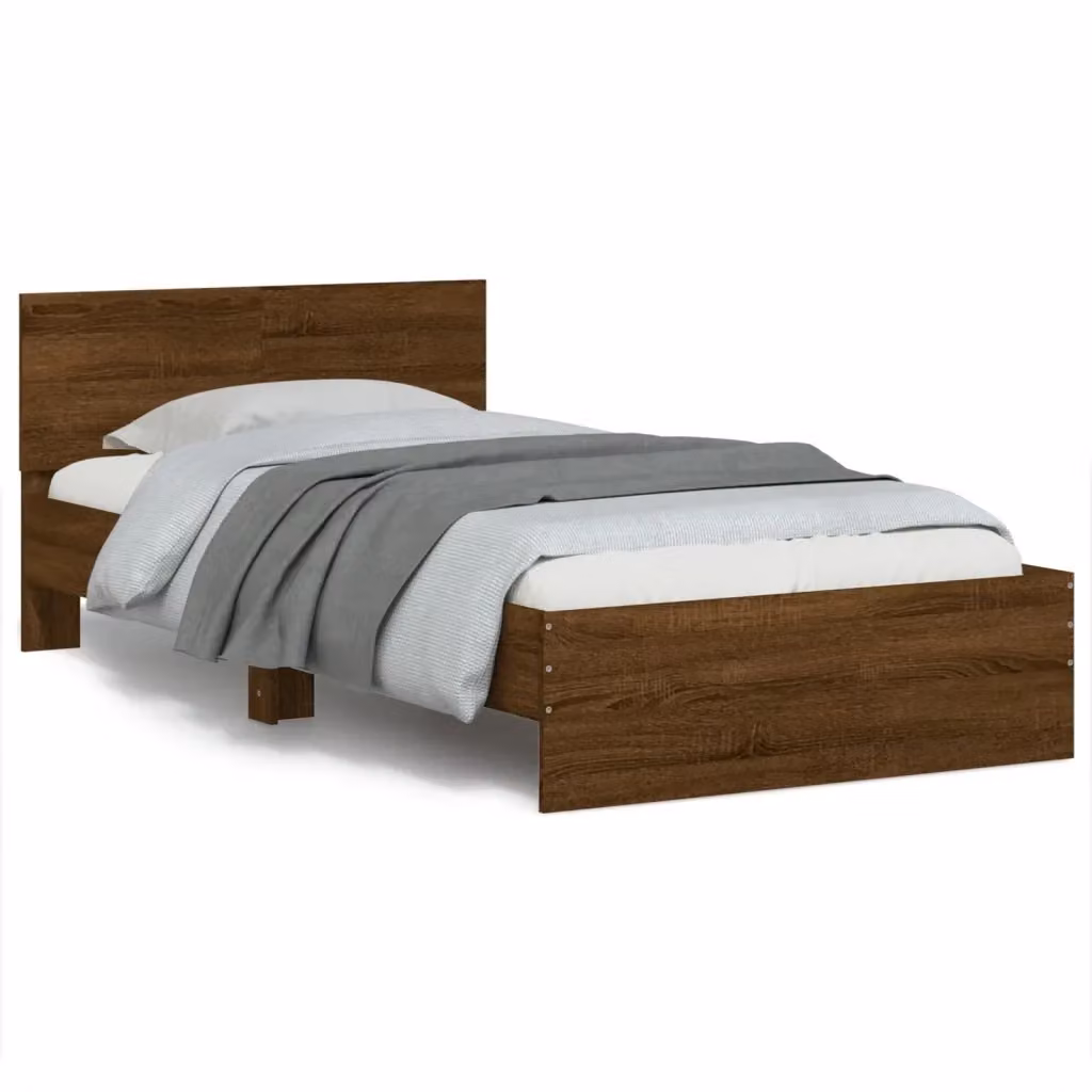 Giroletto con testiera vidaXL in legno rovere marrone L/P/H: 203 x 100 x 70 cm – 2
