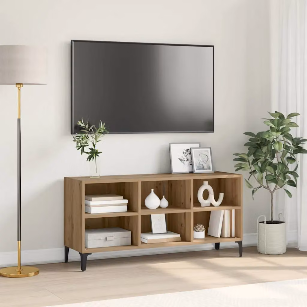 Set mobile TV vidaXL in legno ingegnerizzato marrone stile rustico L/P/H: 103,5 x 30 x 50 cm