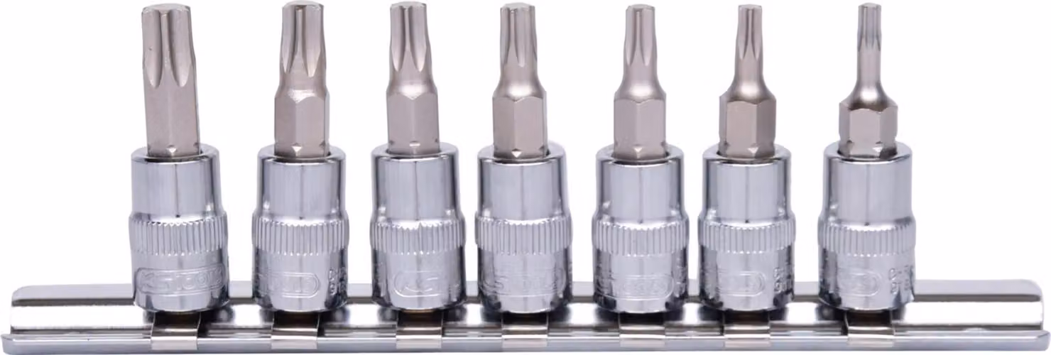 KS Tools 1/4" CHROMEplus Set di bussole TX, 7 pezzi, T10-T40