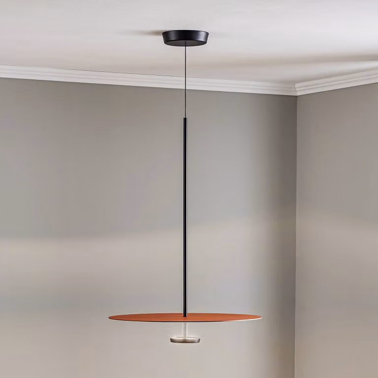 Vibia Lampada a sospensione Flat, dimmerabile, Terracotta, Soggiorno / Sala da pranzo, Metallo, Moderno, Lampada a sospensione