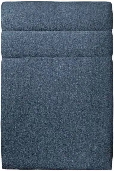 Testiera in tessuto bouclé blu con linee L90 cm