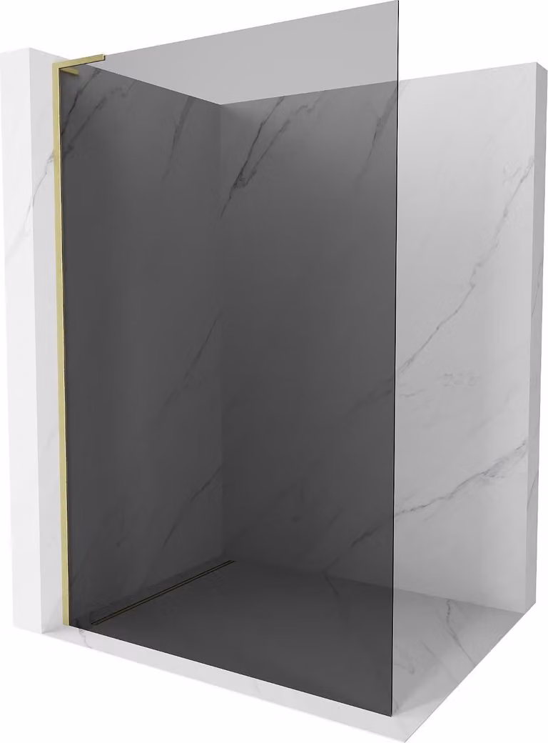Mexen Kioto L parete doccia Walk-in 70 x 200 cm, grafite, oro spazzolato - 800-070-103-55-40