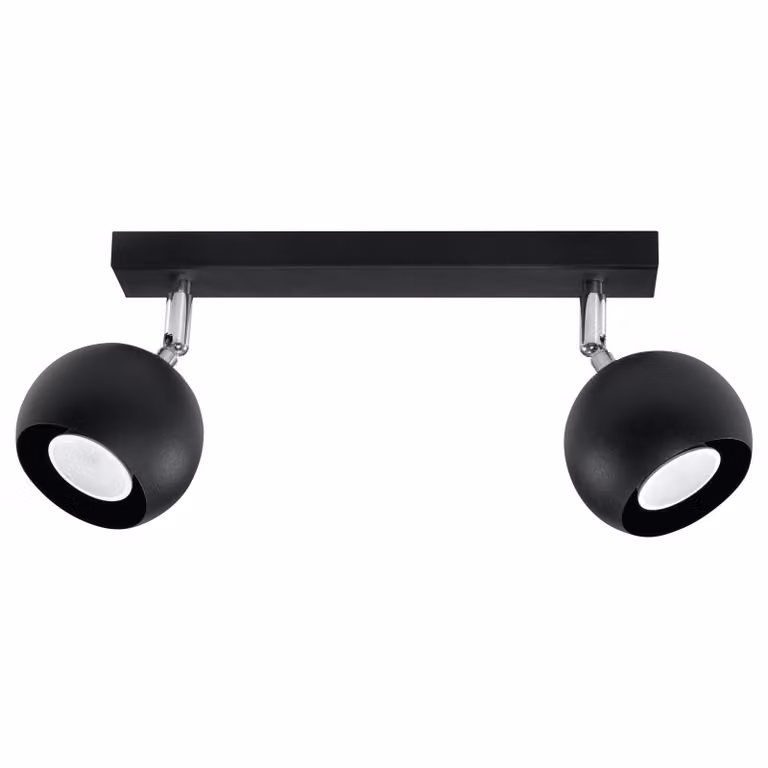 Lampada da soffitto OCULARE 2 nero 2xGU10 10W acciaio 16x10x30cm Sollux Lighting