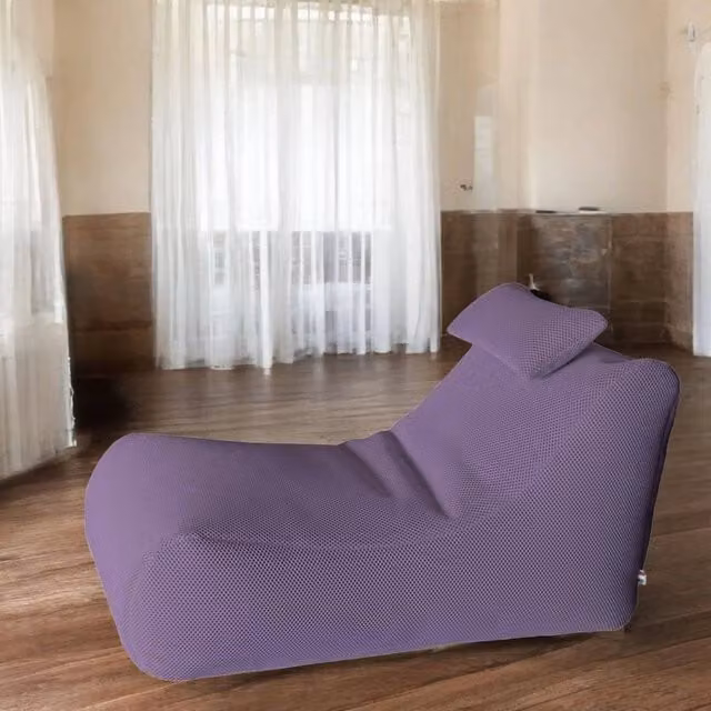 Pouf Chck Talamo Italia, Poltrona sacco multiuso e poggiapiedi, Viola, L 120 x P 70 x H 65 cm