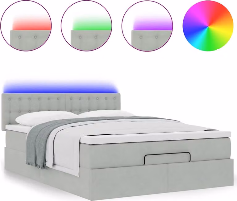 Struttura Letto Pouf con Materasso 140x190 cm Velluto