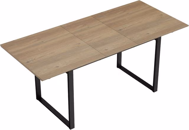 Tavolo da Pranzo Industriale Estensibile Giordanoshop in Legno e Metallo, L/P/H: 180 x 80 x 75 cm, Colore Marrone e Nero